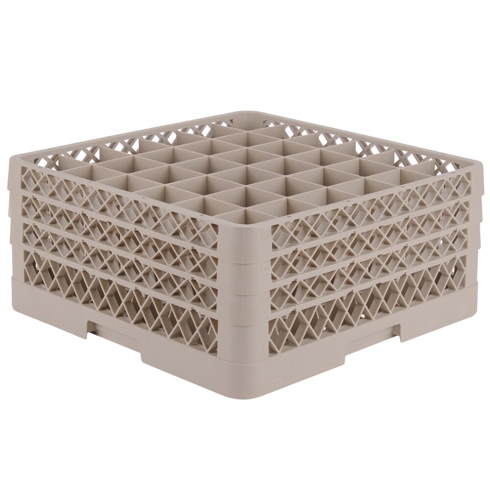 Vollrath TR7CCC Traex® Full-Size Beige 36-Compartment 7 7/8" Glass Rack