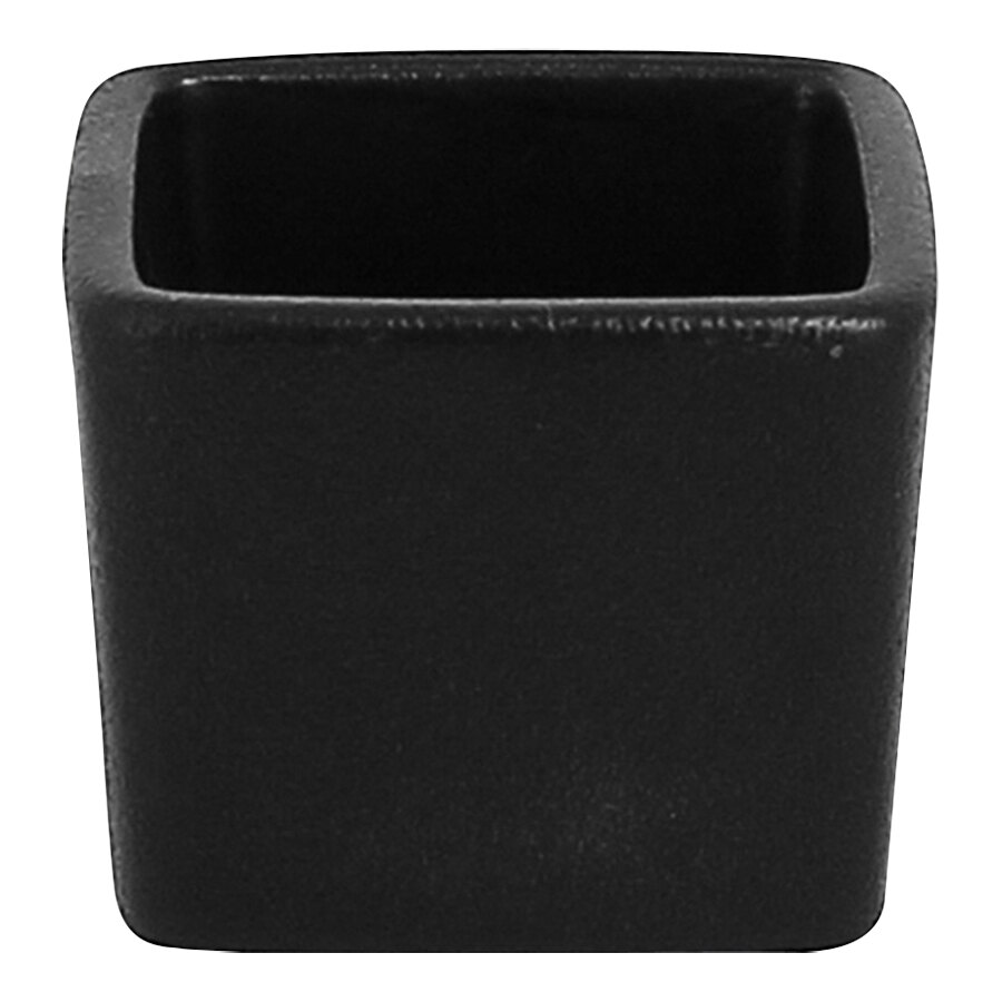 RAK Porcelain NFOPSD02BK Neo Fusion 2.1 oz. Volcano Black Stackable Porcelain Ramekin - 12/Case