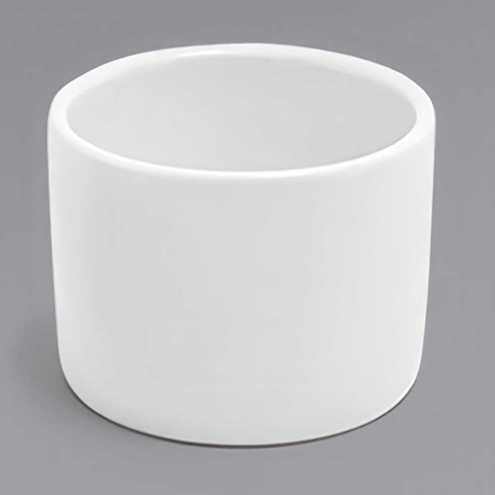 Front of the House ASC012WHP13 Soho 2 oz. Bright White Round Porcelain Ramekin - 12/Case
