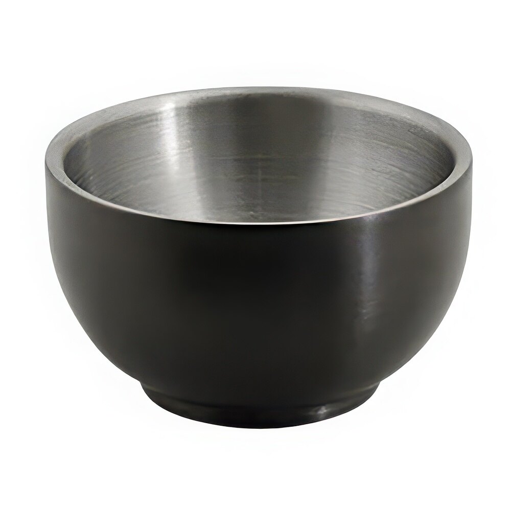 Front of the House DBO124BKS23 Harmony 2.5 oz. Matte Black Brushed Stainless Steel Round Double Wall Ramekin - 12/Case