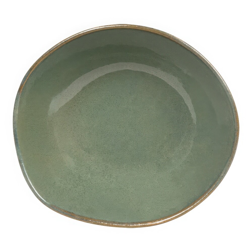 Front of the House Artefact 24 oz. Moss Round Porcelain Bowl - 6/Case