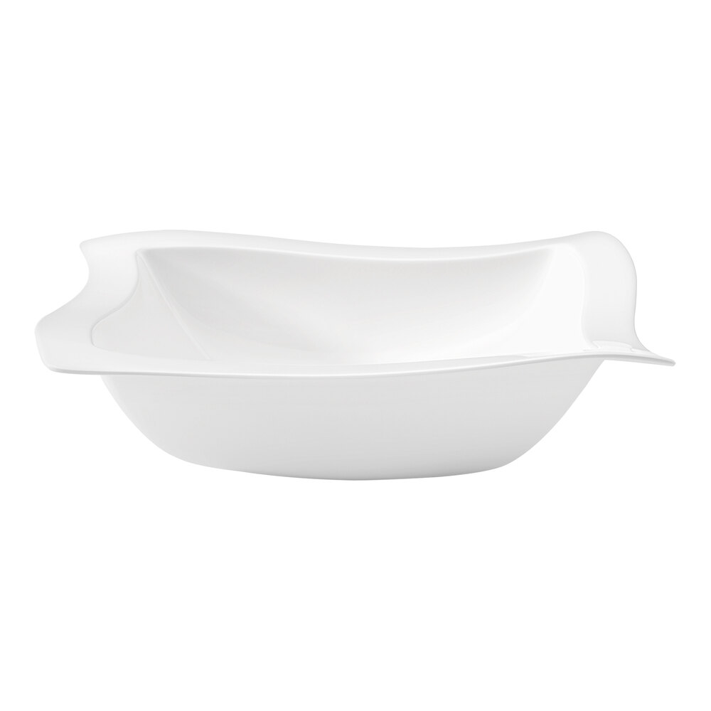 Villeroy & Boch 10-2525-3320 NewWave 123 oz. Square White Premium Porcelain Salad Bowl - 4/Case