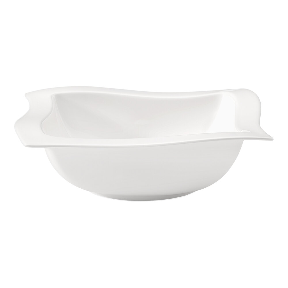 Villeroy & Boch 10-2525-3330 NewWave 57 oz. Square White Premium Porcelain Salad Bowl - 4/Case