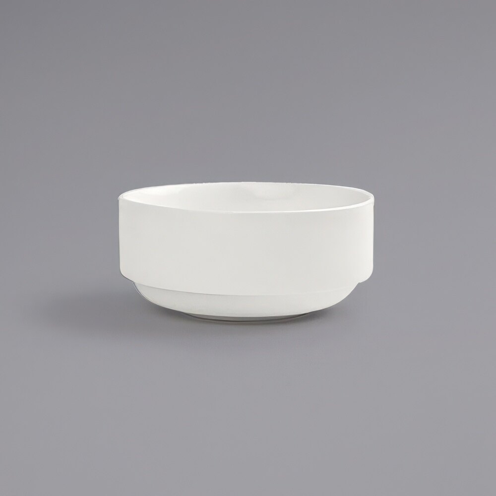Front of the House DBO052BEP23 Catalyst Monaco 18 oz. European White Round Stackable Porcelain Bowl - 12/Case