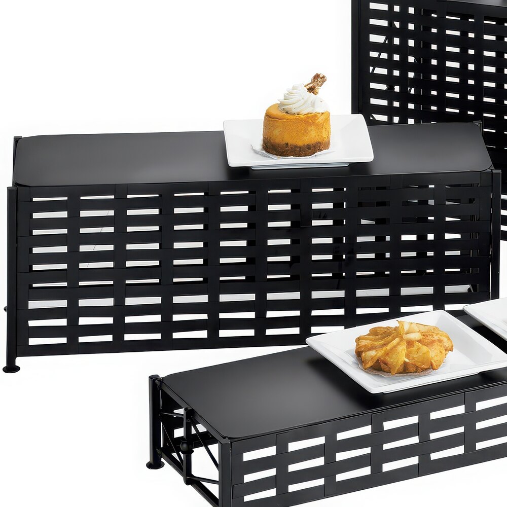 Cal-Mil 1247-7 Iron Black Rectangular Lattice Riser - 21" x 7 1/2" x 6 1/2"