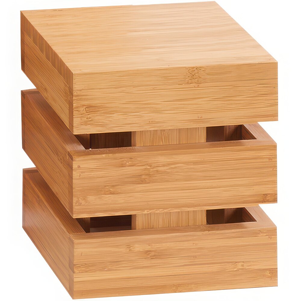 Cal-Mil 1944-6-60 Bamboo Square Crate Riser - 6" x 6" x 6"