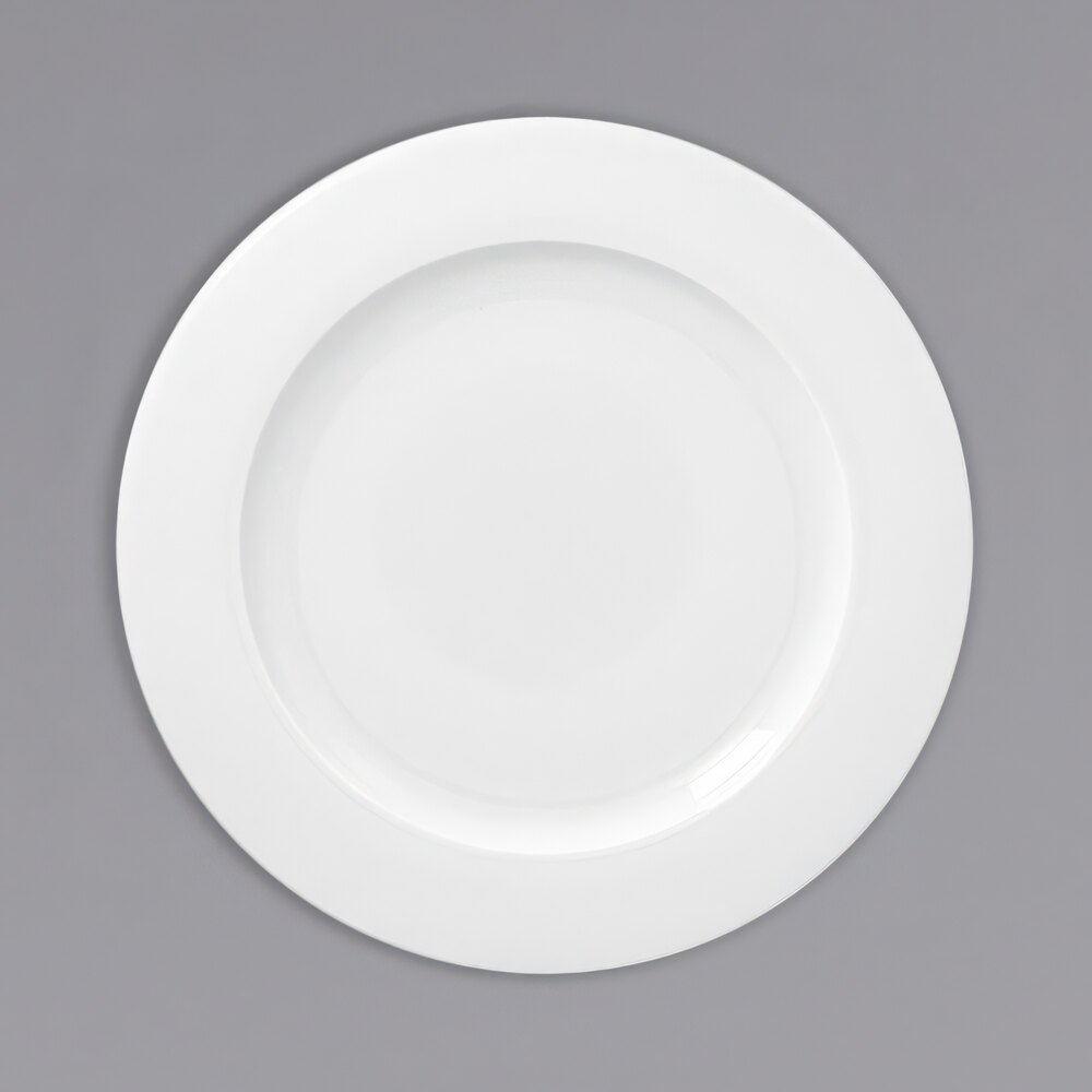 RAK Porcelain Polaris Access 9 7/16" Wide Rim Porcelain Flat Plate - 12/Case