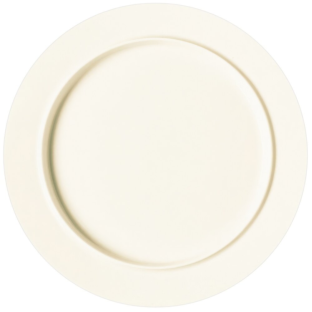 RAK Porcelain NOFP32 Nordic 12 5/8" Warm White Round Flat Rimmed Porcelain Plate / Lid - 6/Case