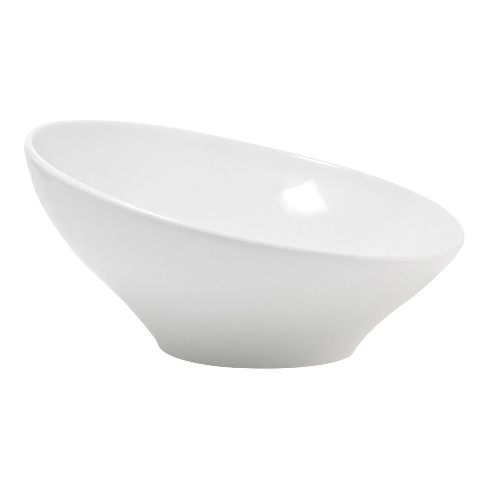 Front of the House 62 oz. Porcelain Round Slanted Bowl - 2/Case