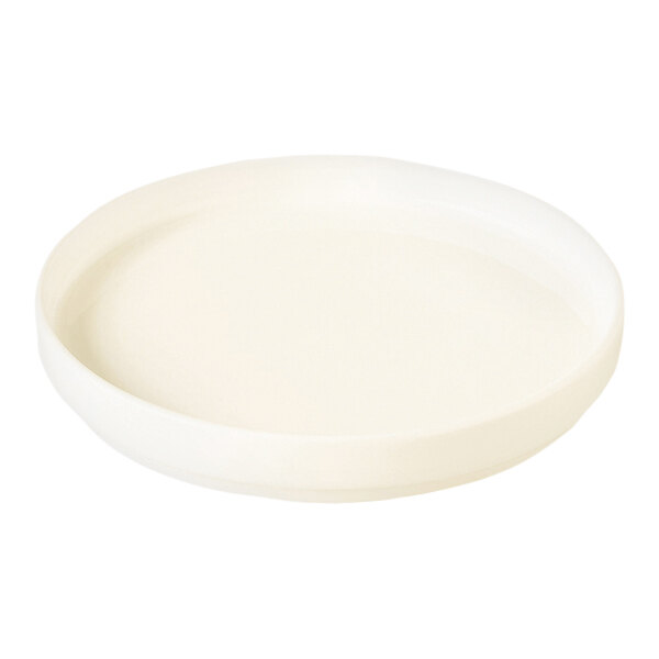 RAK Porcelain NOLD14 Nordic 5 1/2" Warm White Round Rimless Porcelain Plate / Lid - 12/Case