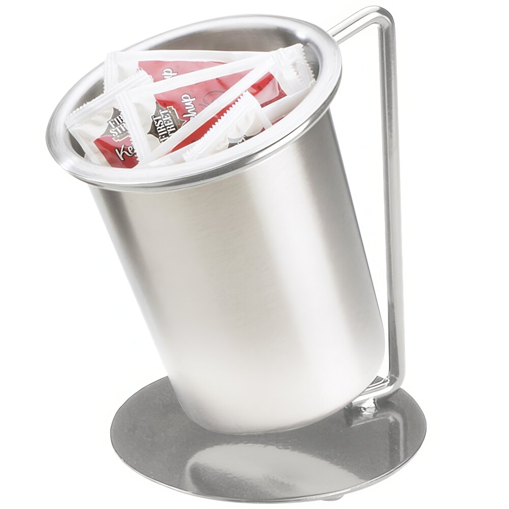 Cal-Mil 1226-39-SOLID Iron Silver Frame Single Ring Display with Solid Stainless Steel Cylinder