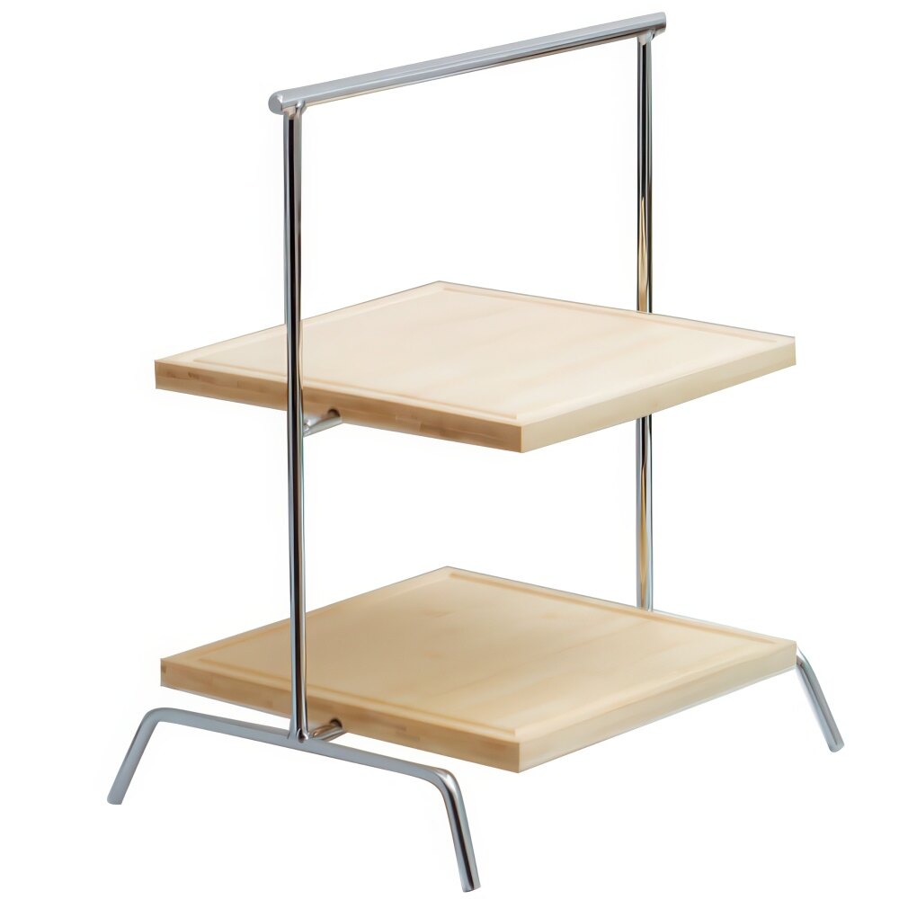 Clipper Mill by G.E.T. IR-408C 2-Tier Chrome Plated Iron Riser - 15 3/4" x 12" x 19"