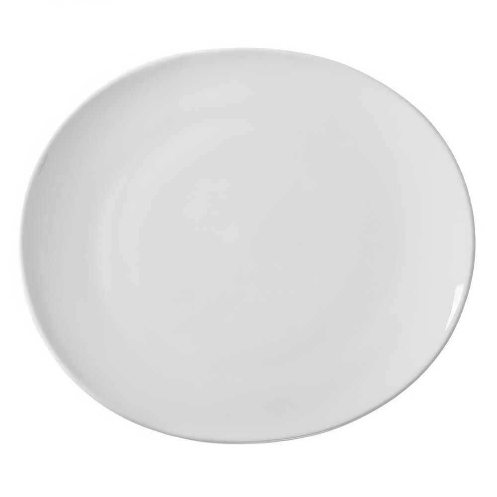 10 Strawberry Street RVL0040 Royal Oval 10 7/8" White Porcelain Plate - 24/Case
