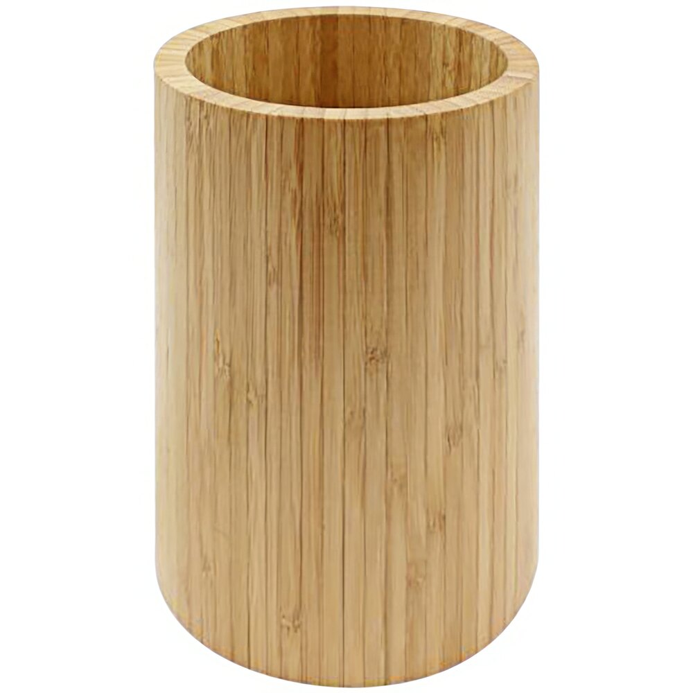 Tablecraft 5" x 7" Round Bamboo Flatware Holder HU557