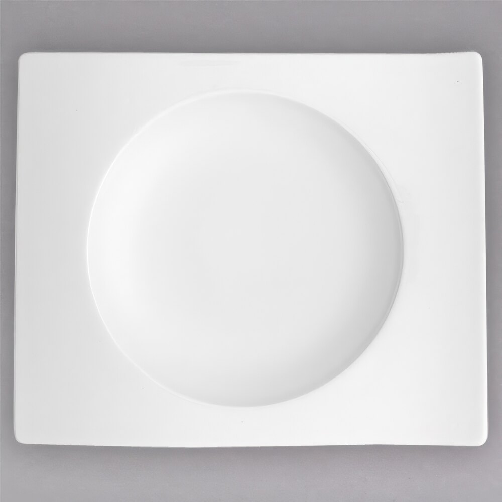 Villeroy & Boch 10-2525-2665 NewWave 5 7/8" x 5 1/8" Rectangular White Premium Porcelain Bread and Butter Plate - 4/Case