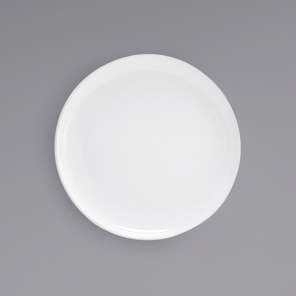 Front of the House DDP014WHP23 Harmony 10" Bright White Coupe Round Porcelain Plate - 12/Case