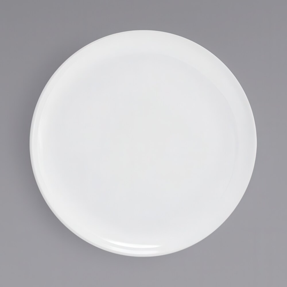 Front of the House DDP049WHP21 Harmony 10 1/2" Bright White Coupe Round Porcelain Plate - 4/Case