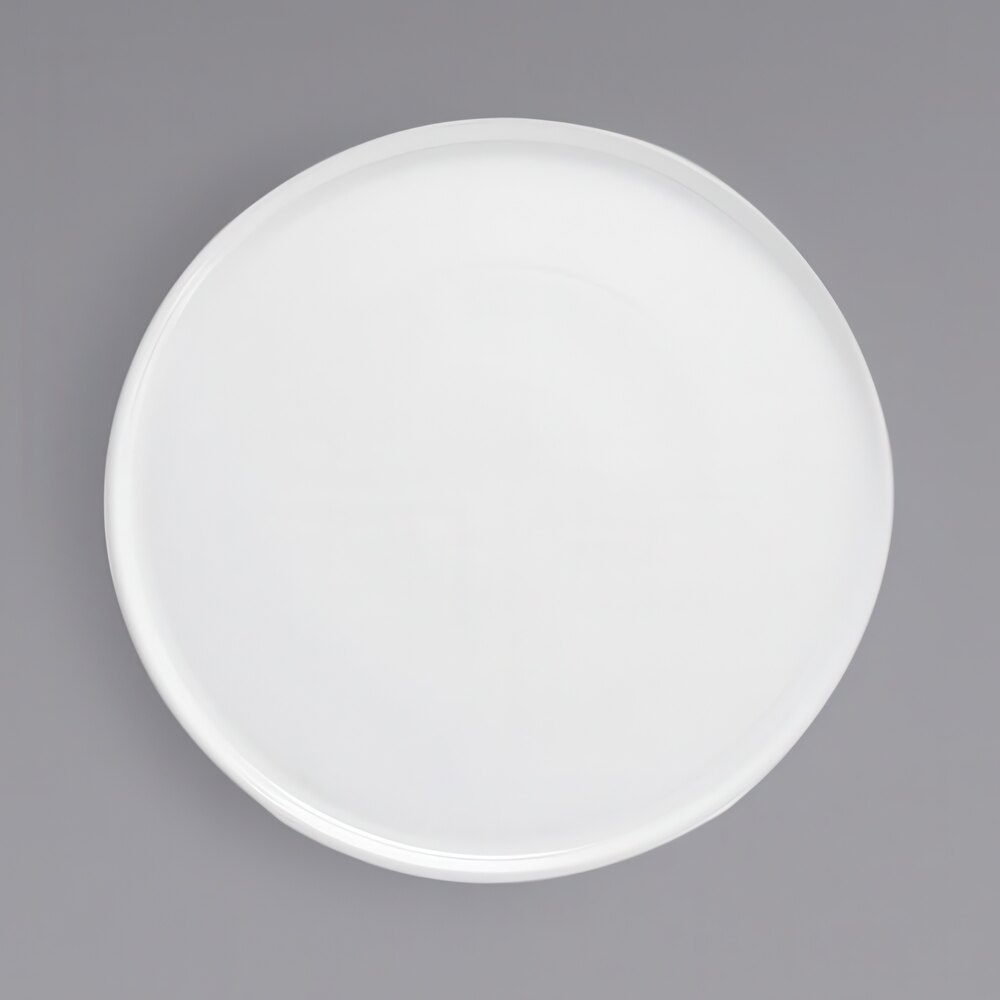Front of the House DOS026WHP21 Harmony 13" Bright White Coupe Round Porcelain Plate - 4/Case