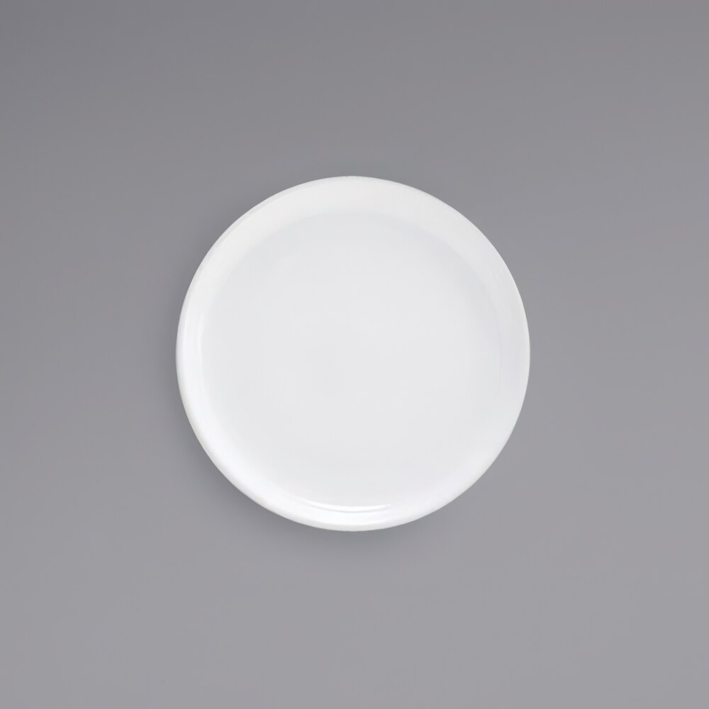 Front of the House DAP056WHP23 Harmony 6 1/4" Bright White Coupe Round Porcelain Plate - 12/Case