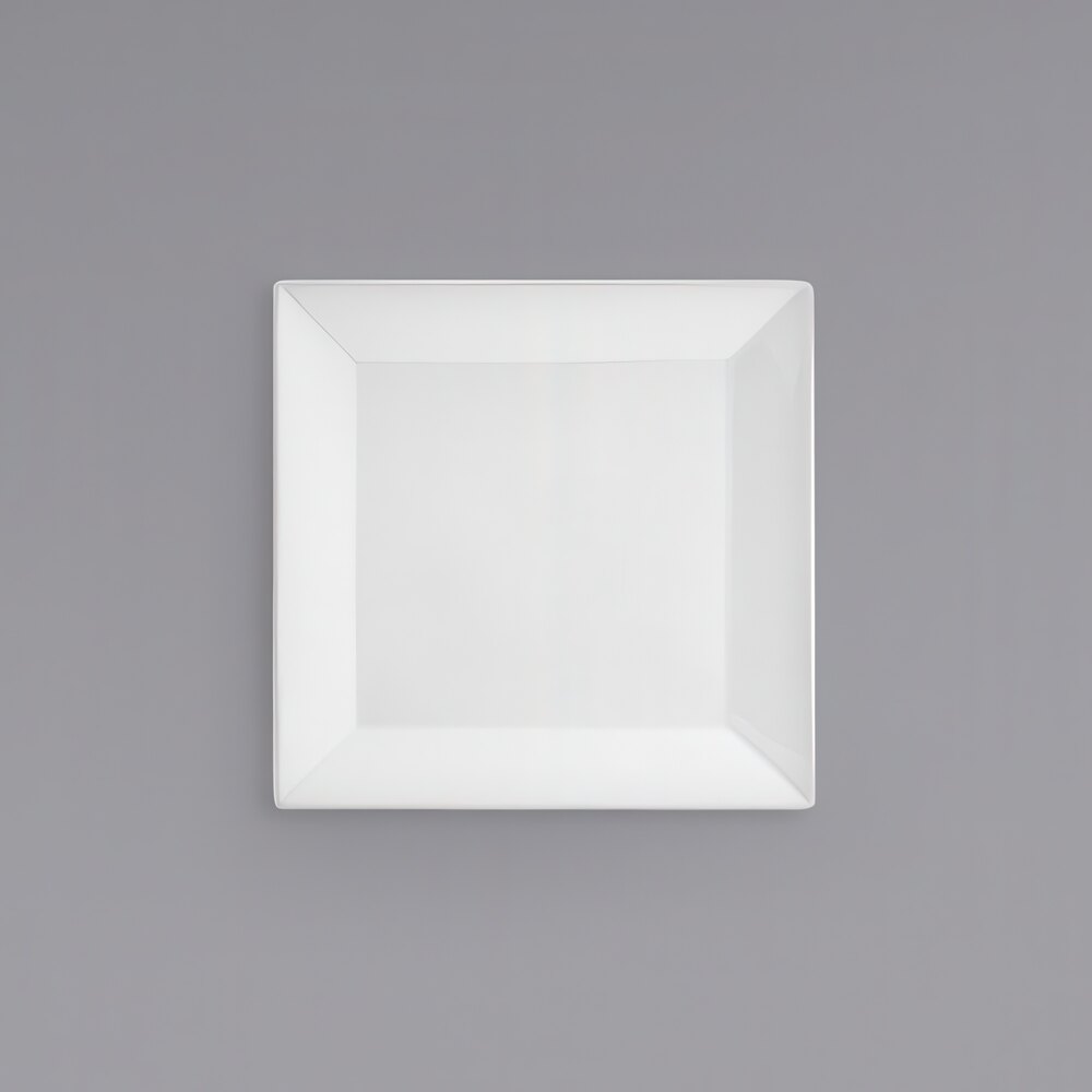 Front of the House DDP005WHP23 Kyoto 10 3/4" Bright White Square Porcelain Plate - 12/Case