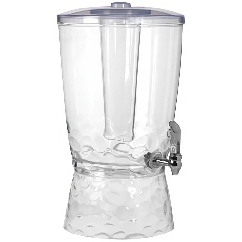 Choice 3 Gallon Acrylic Pebbled Beverage Dispenser with Ice Chamber