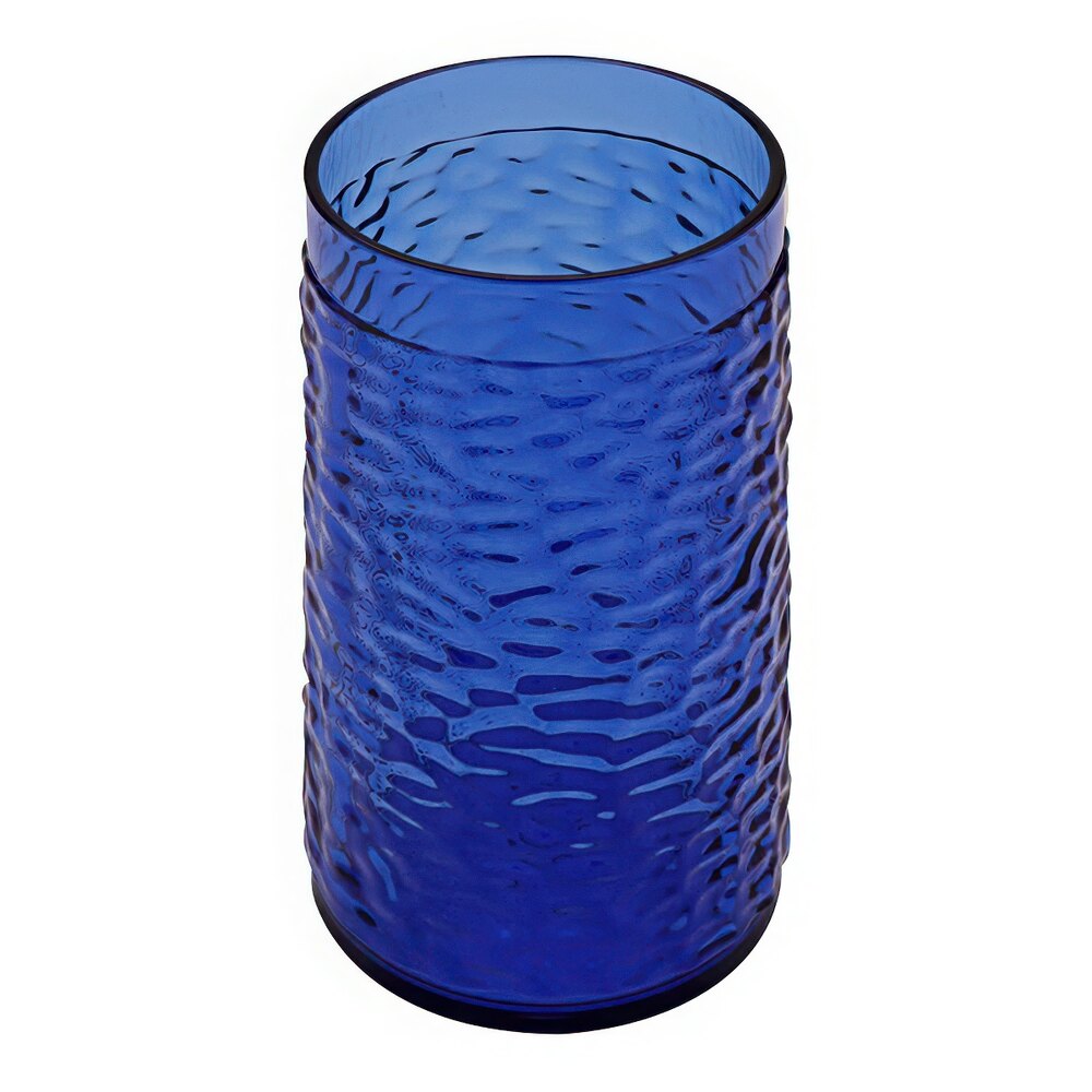 GET Waikiki 12 oz. Cobalt Blue SAN Plastic Hammered Tumbler - 72/Case