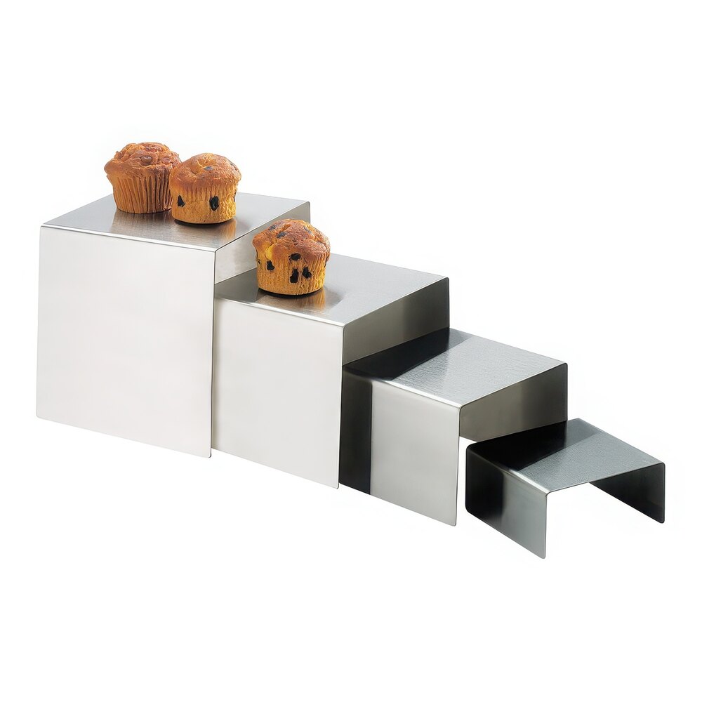 Cal-Mil 239-2 5" x 2" Stainless Steel Open Square Riser