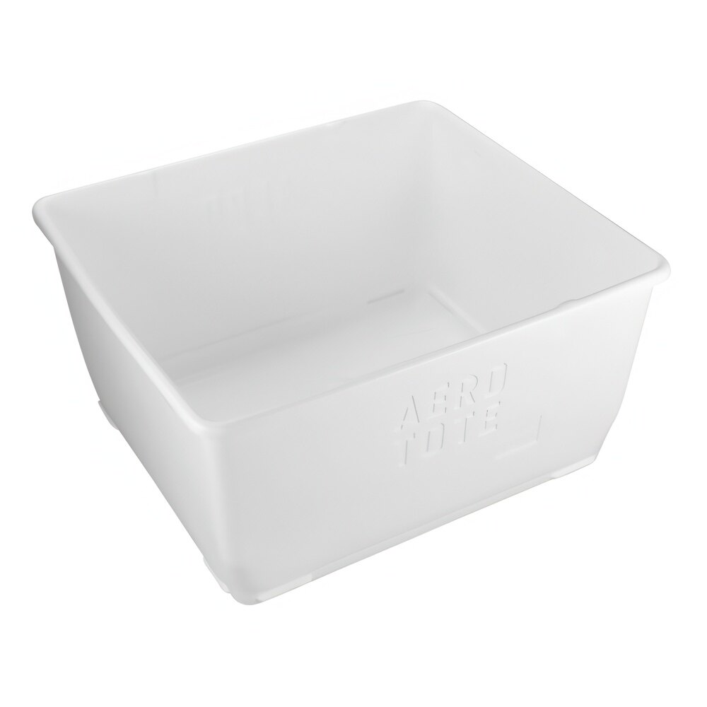 Vikan Aero-Tote 40 3/4" x 37" x 20 3/4" White Polyethylene Tub with Drain Plug 6925