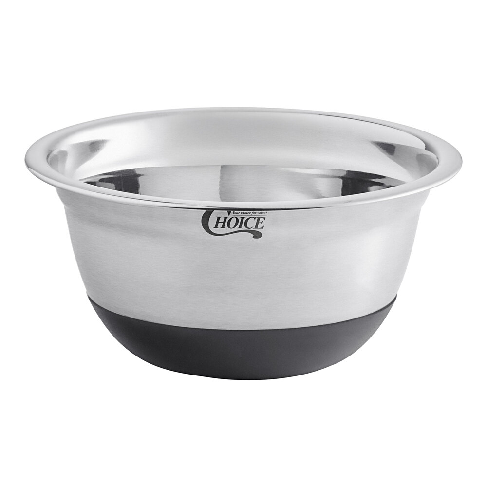 Choice .75 Qt. Stainless Steel Mixing Bowl with Silicone Bottom