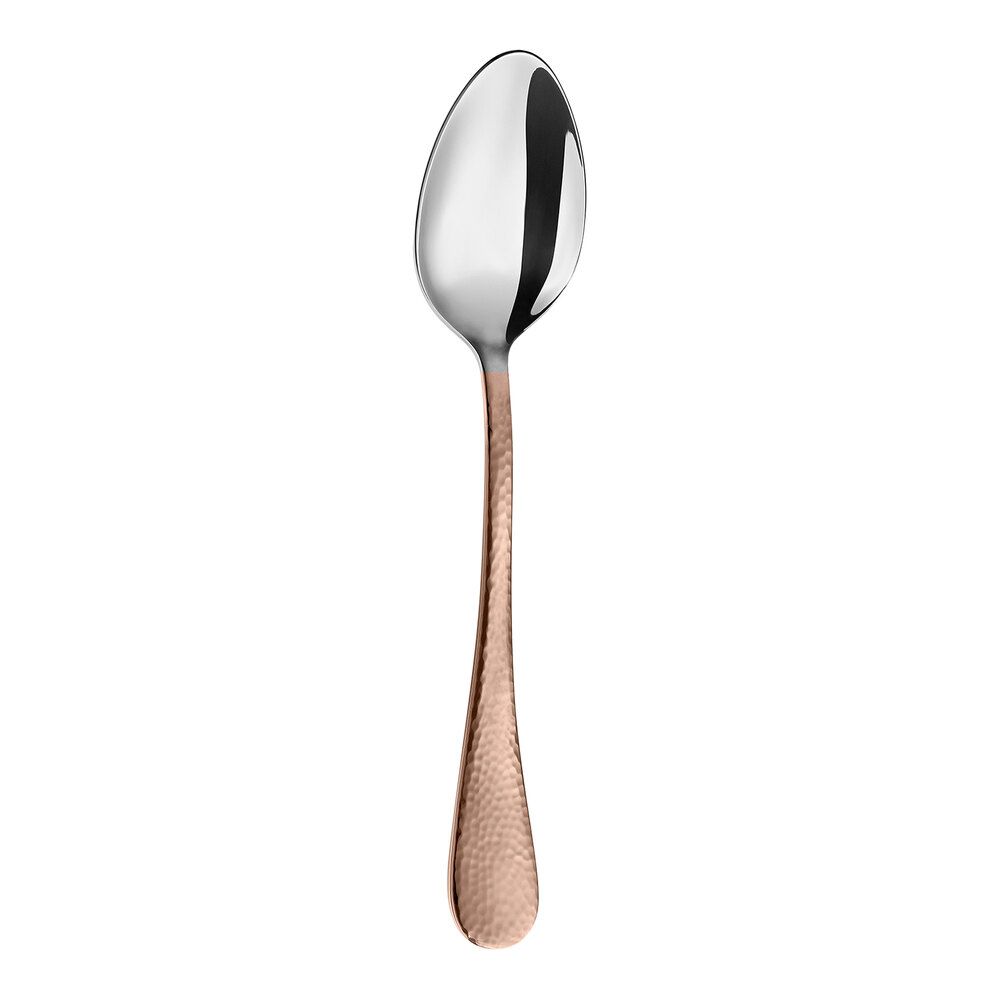 Amefa Sierra 8 1/8" 18/10 Stainless Steel Extra Heavy Weight Tablespoon / Serving Spoon with Copper Handle - 12/Case