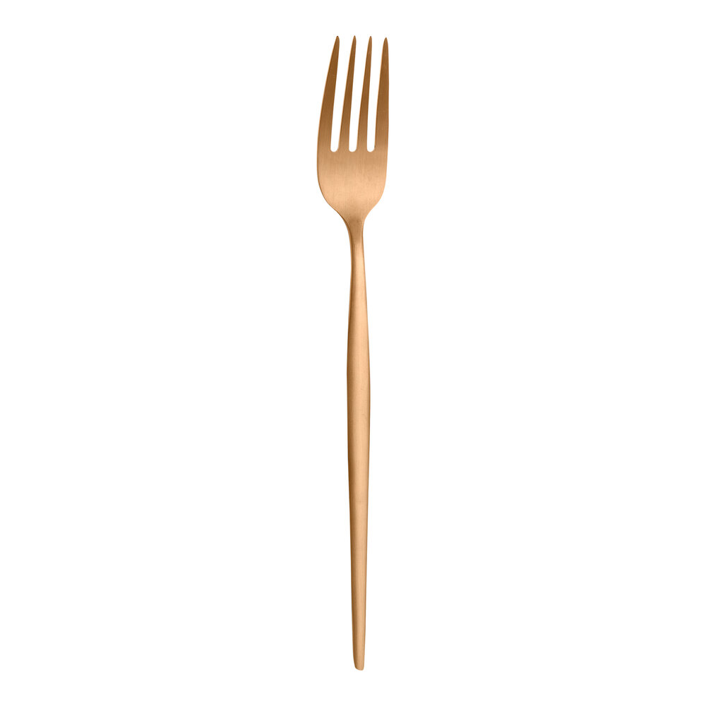 Amefa Soprano Copper 7 3/16" 18/0 Stainless Steel Heavy Weight Dessert Fork - 12/Case