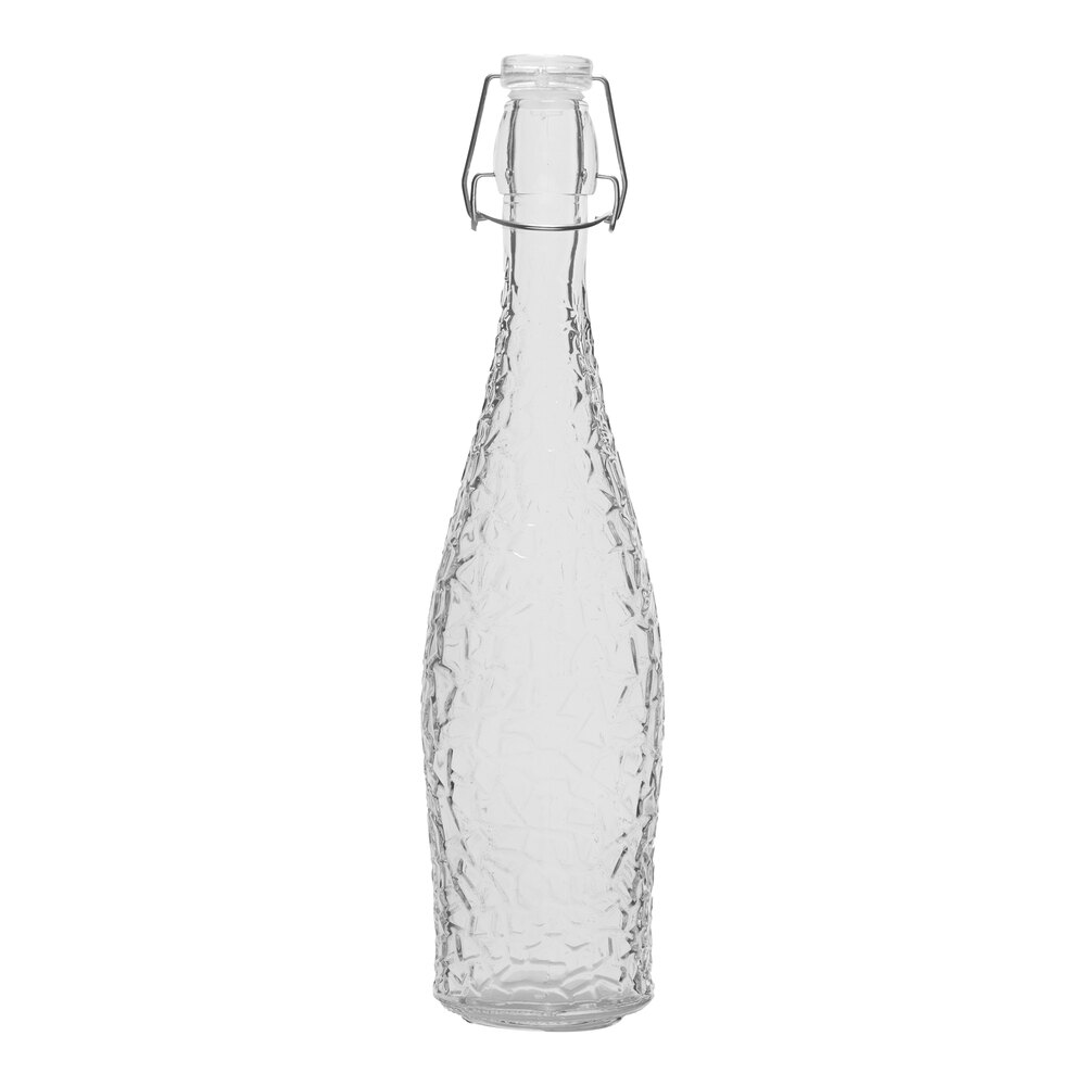 Libbey 110237 25.3 oz. Glacier Oil / Vinegar / Water Bottle with Clear Wire Bail Lid - 6/Case