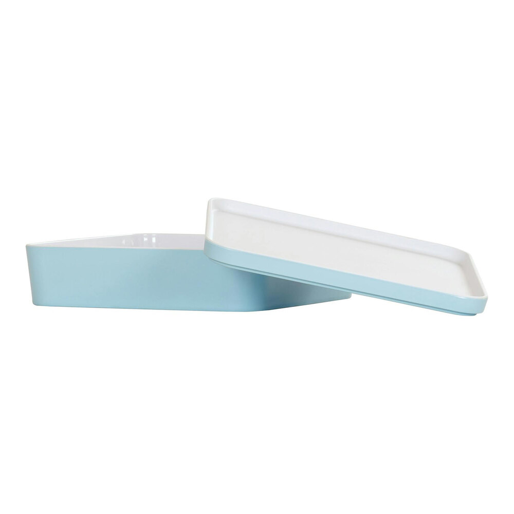 Cal-Mil 10 1/2" Ocean Blue Square Melamine Bento Box - 3/Case