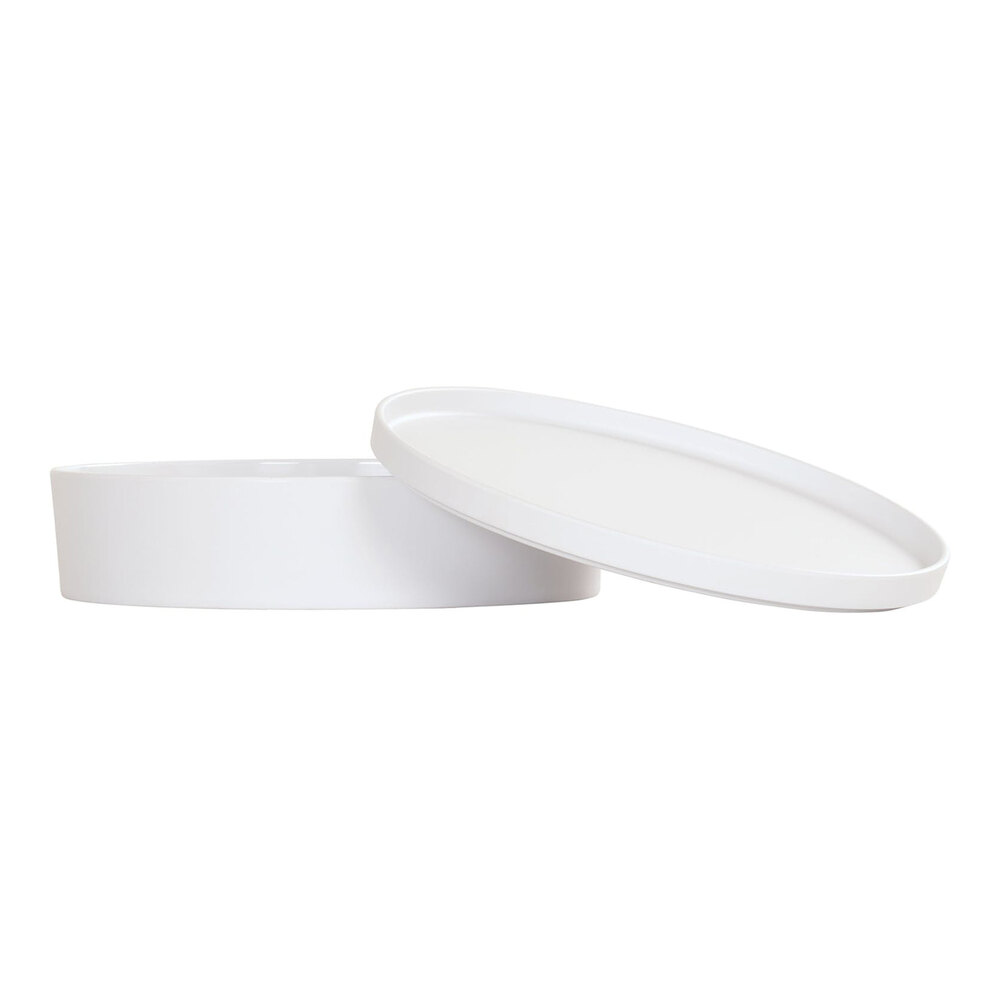 Cal-Mil 10 1/2" White Round Melamine Bento Box - 3/Case