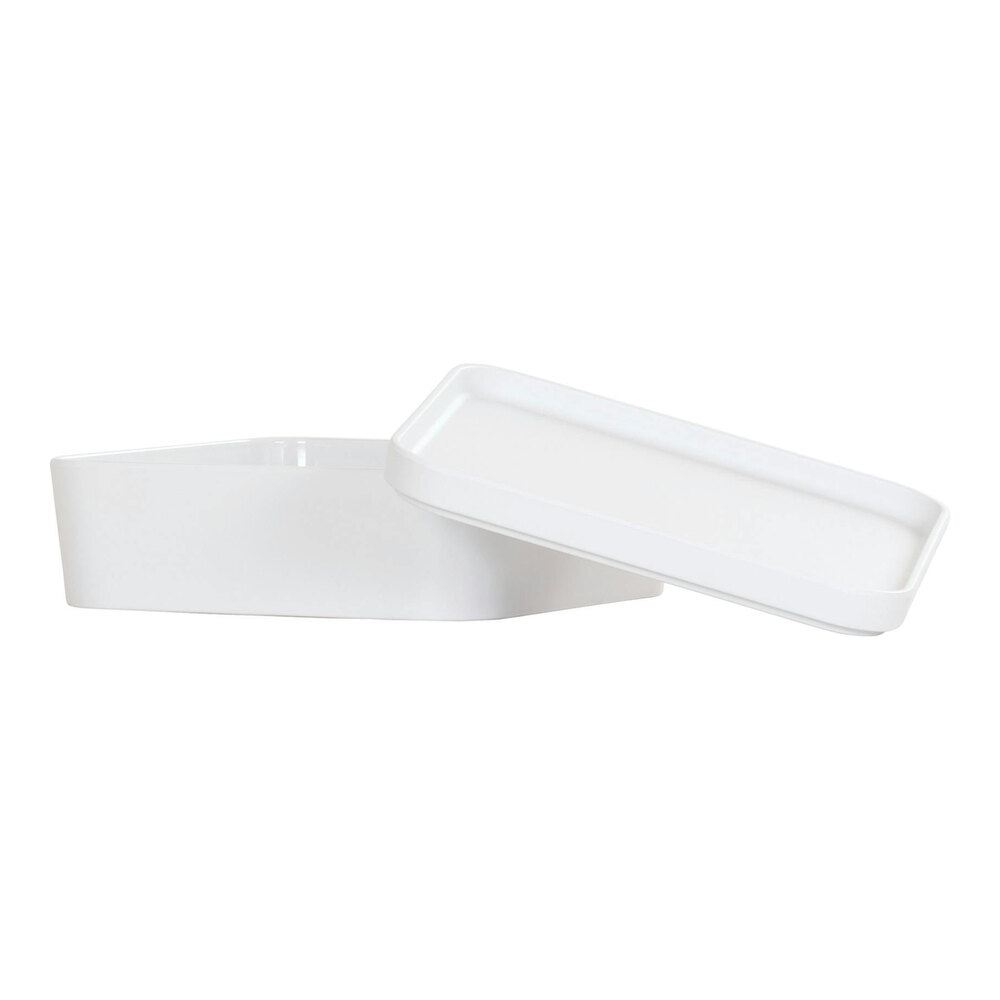 Cal-Mil 8 1/4" White Square Melamine Bento Box - 3/Case