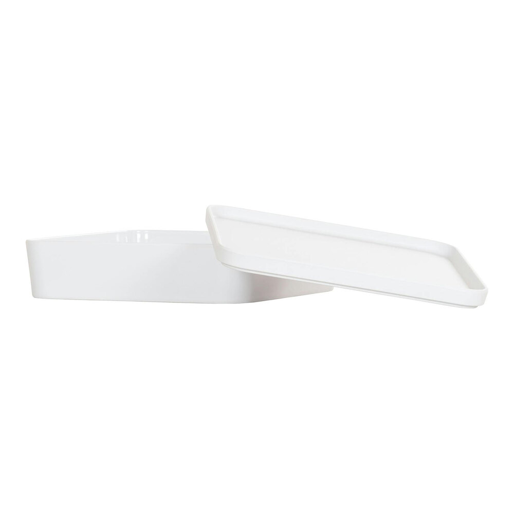 Cal-Mil 10 1/2" White Square Melamine Bento Box - 3/Case