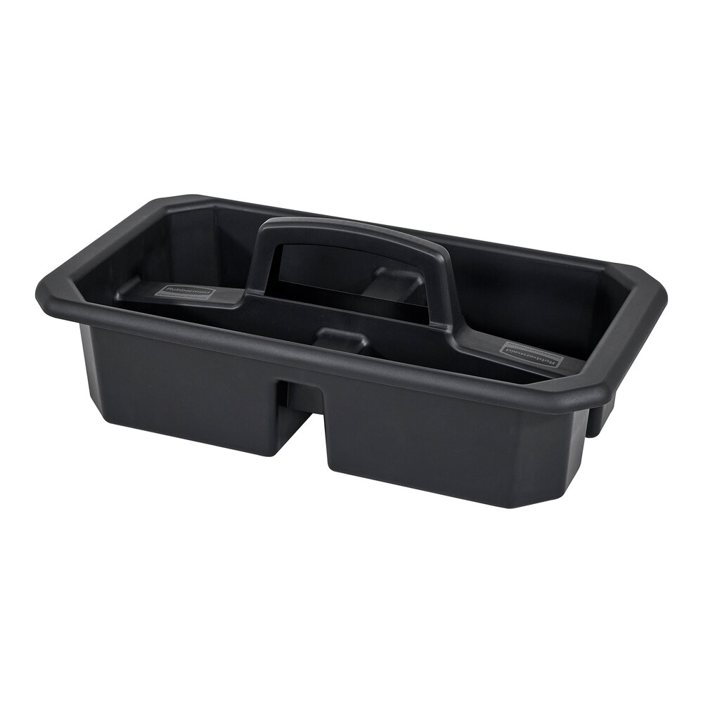 Rubbermaid® 2202586 Black Divided Cleaning Caddy for Rubbermaid® Housekeeping Carts