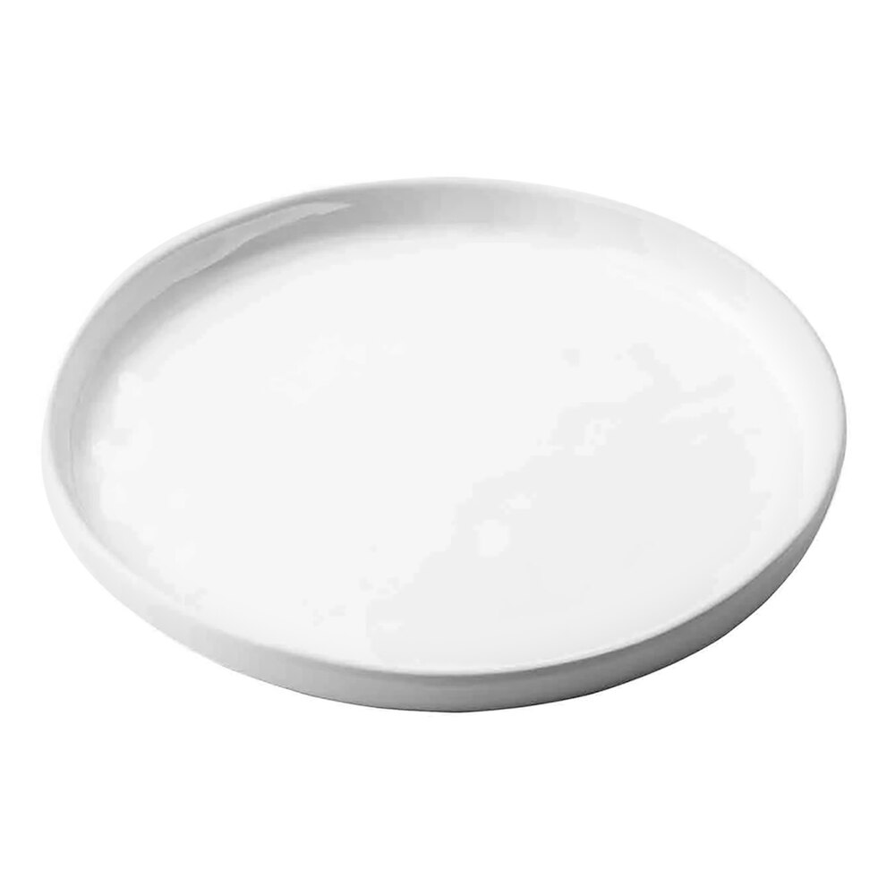 Tablecraft Ridge Collection 7 1/2" White Round Melamine Plate - 12/Case