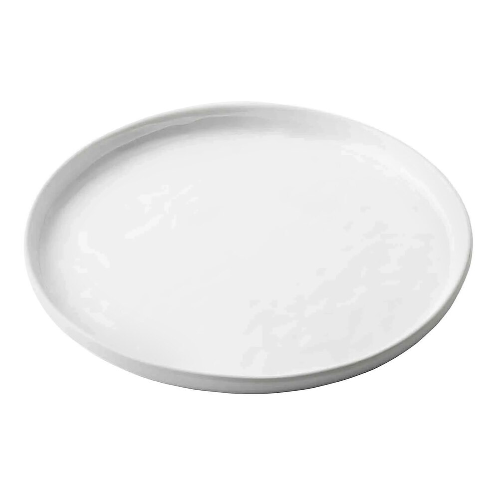 Tablecraft Ridge Collection 9" White Round Melamine Plate - 6/Case