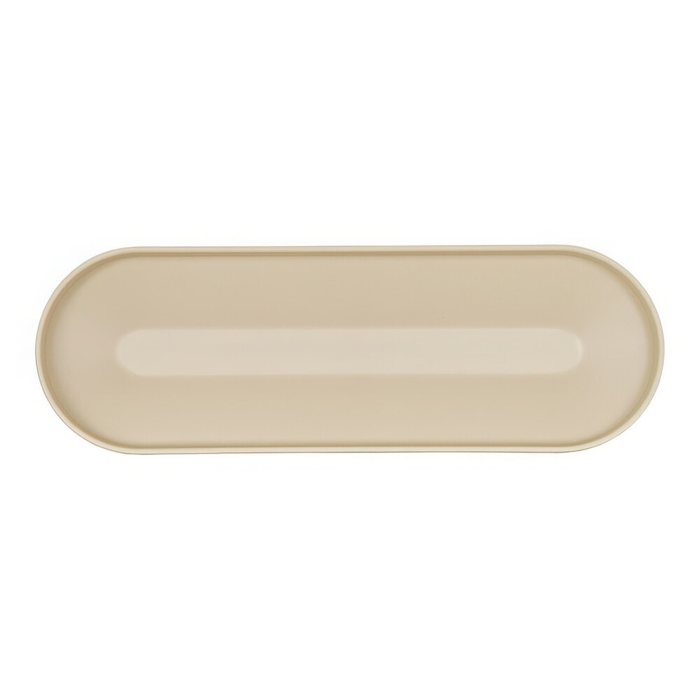 Cal-Mil Nova 18" x 6" Taupe Oval Coupe Melamine Platter - 6/Case