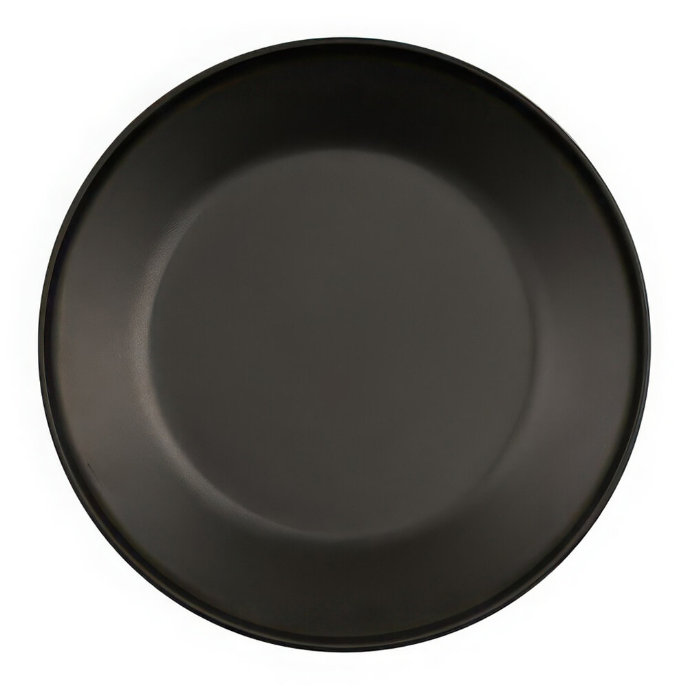 Cal-Mil Nova 11" Black Round Melamine Plate - 6/Case