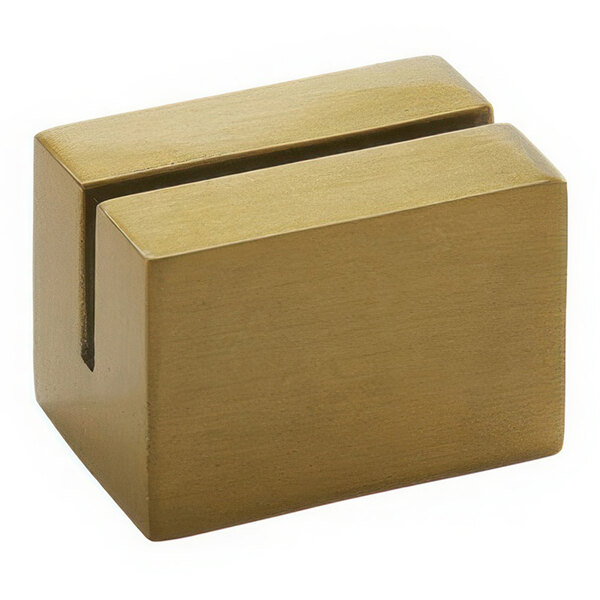 American Metalcraft 7/8" Golden Rectangular Cast Aluminum Card Holder - 12/Case