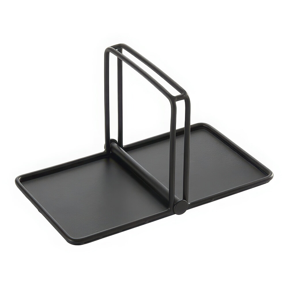 American Metalcraft 9" x 5" x 5" Black Stainless Steel Napkin Holder - 2/Case