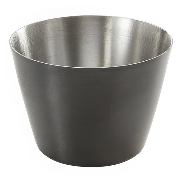 American Metalcraft 2.5 oz. Round Satin Black Stainless Steel Sauce Cup - 12/Case