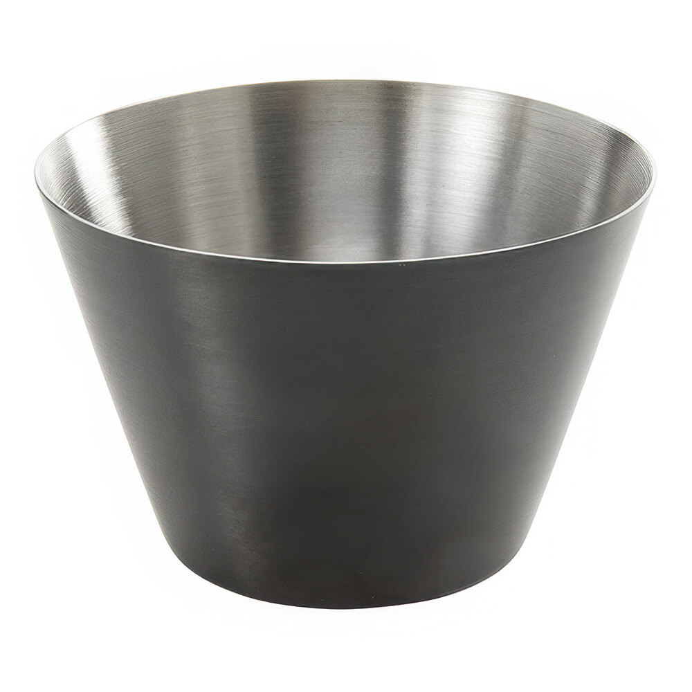 American Metalcraft 4 oz. Round Satin Black Stainless Steel Sauce Cup - 12/Case