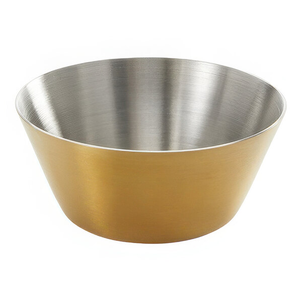 American Metalcraft 1.5 oz. Round Satin Gold Stainless Steel Sauce Cup - 12/Case