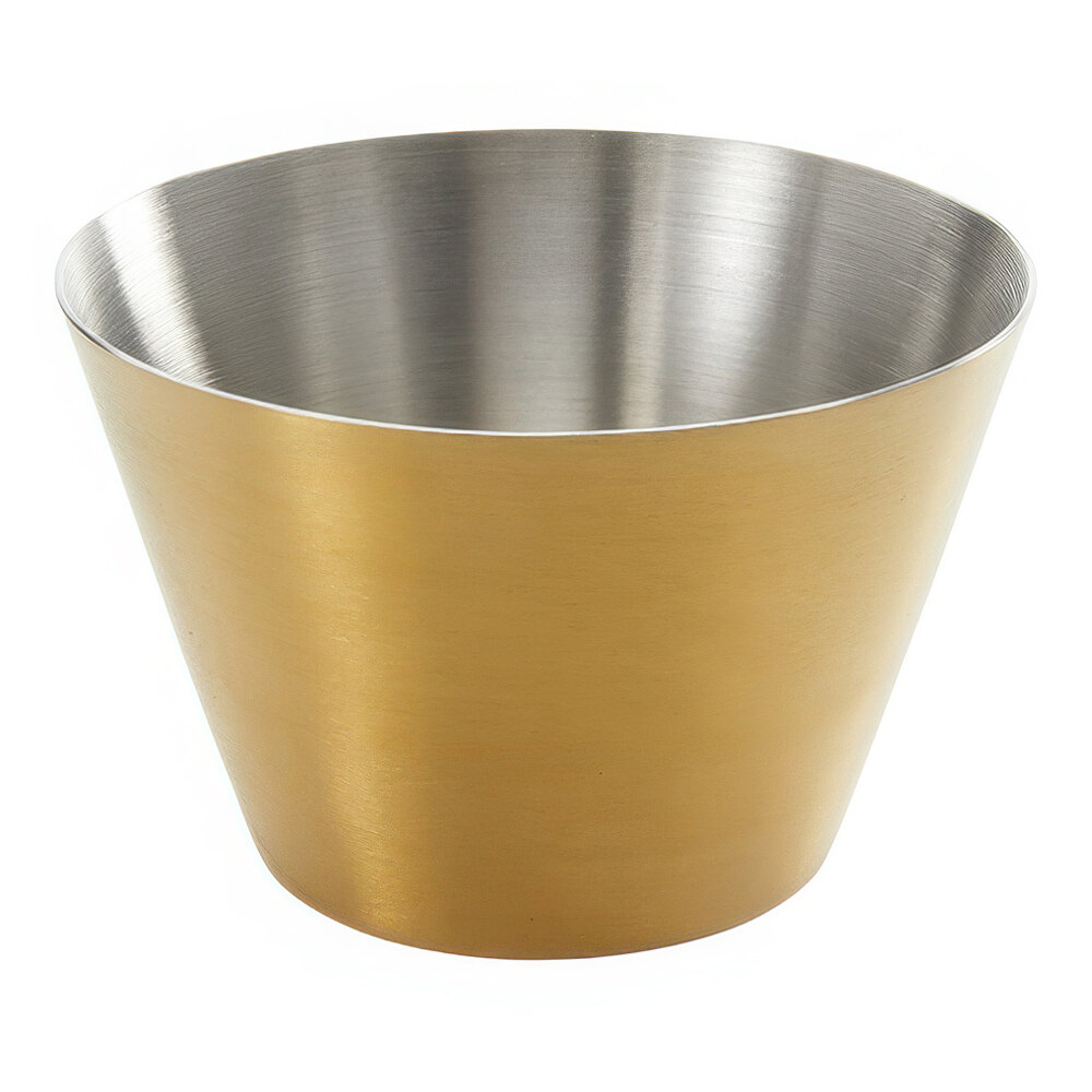 American Metalcraft 4 oz. Round Satin Gold Stainless Steel Sauce Cup - 12/Case