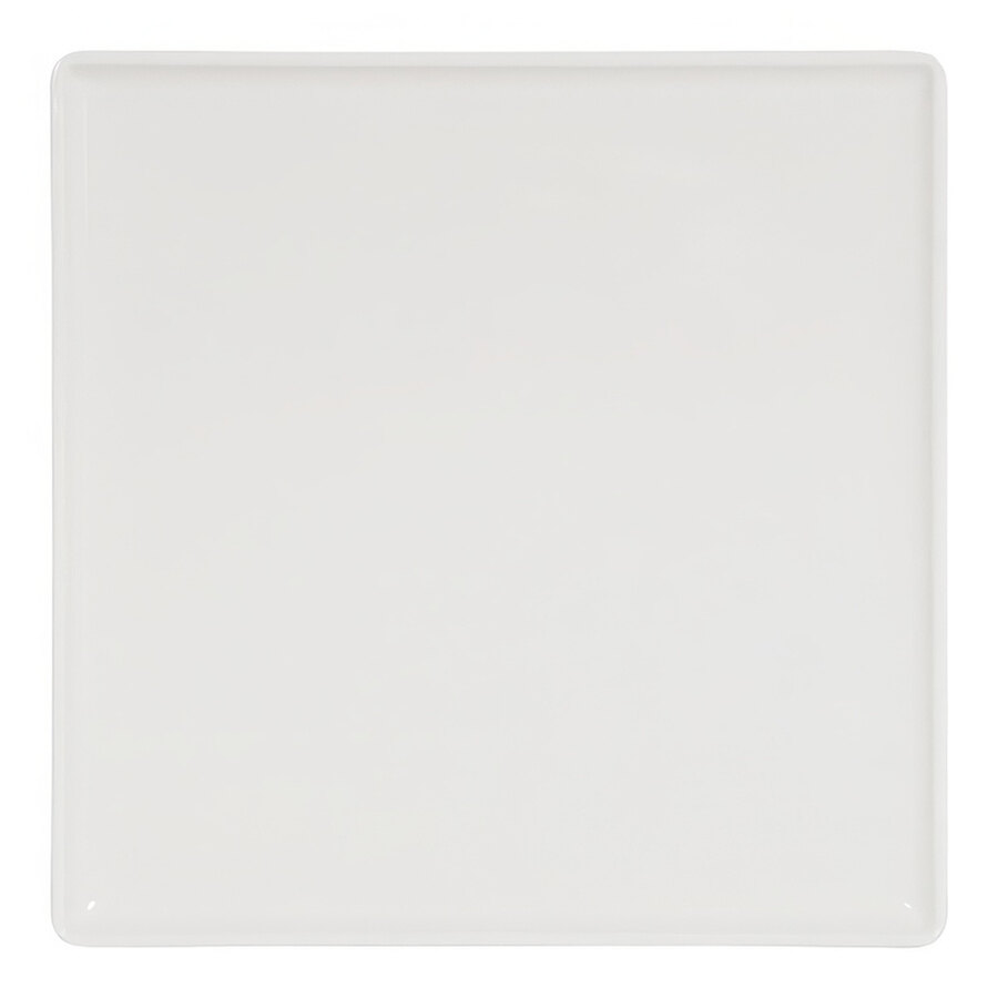 Cal-Mil Square 15 3/4" White Square Raised Rim Melamine Platter - 6/Case