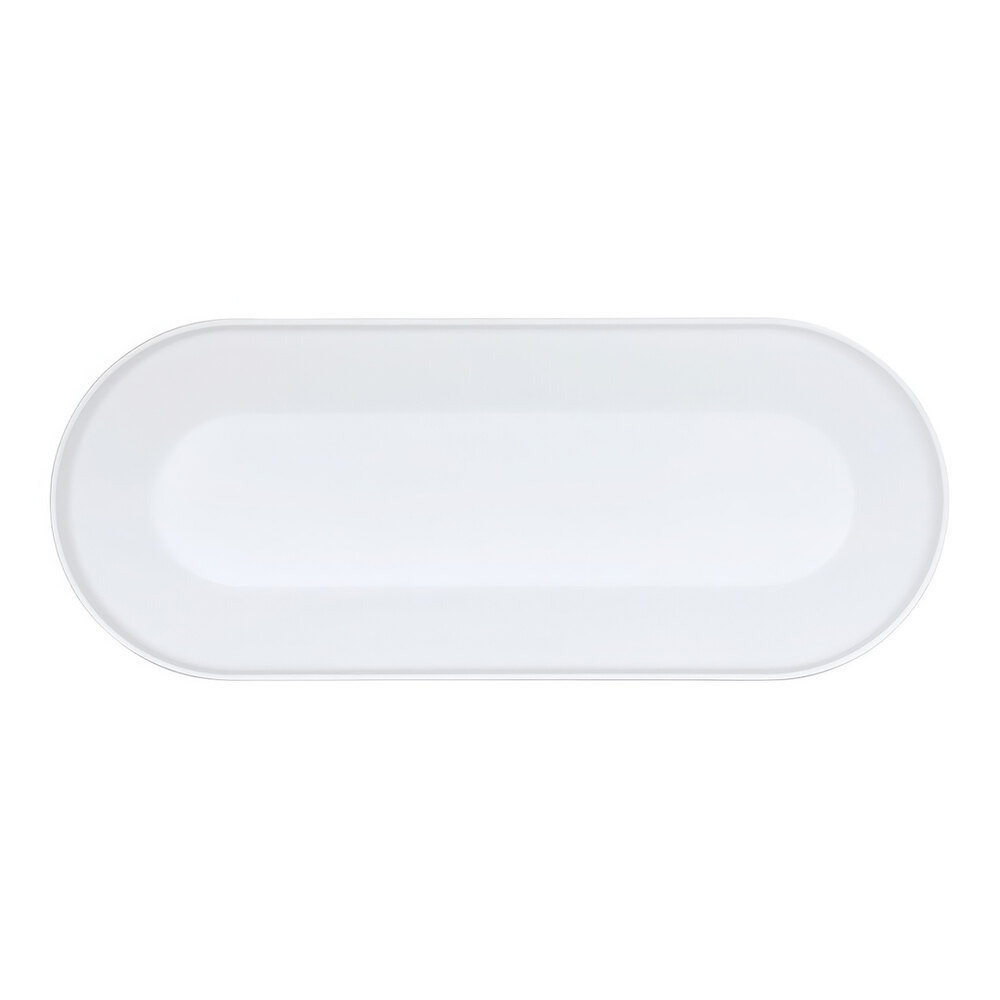 Cal-Mil Nova 22" x 9" White Oval Coupe Melamine Platter - 6/Case