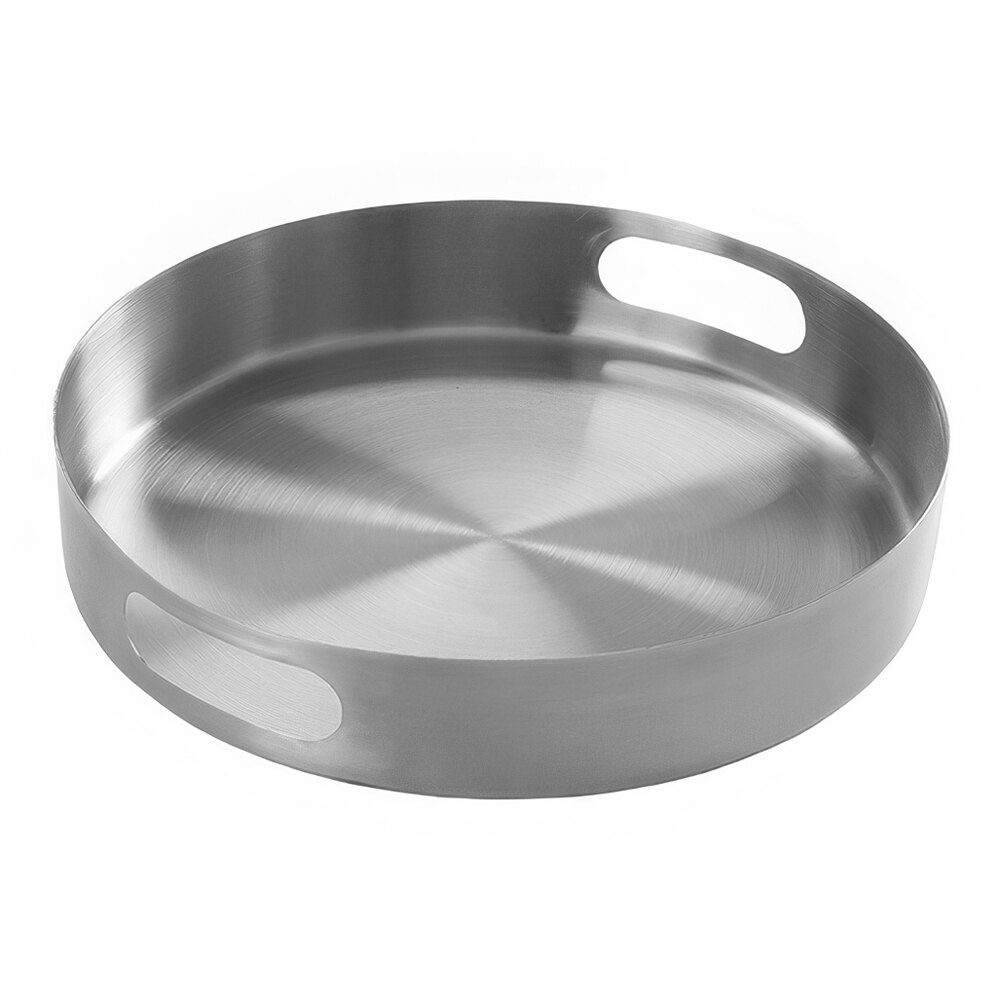 American Metalcraft 12 1/8" Round Stainless Steel Serving Tray - 6/Case